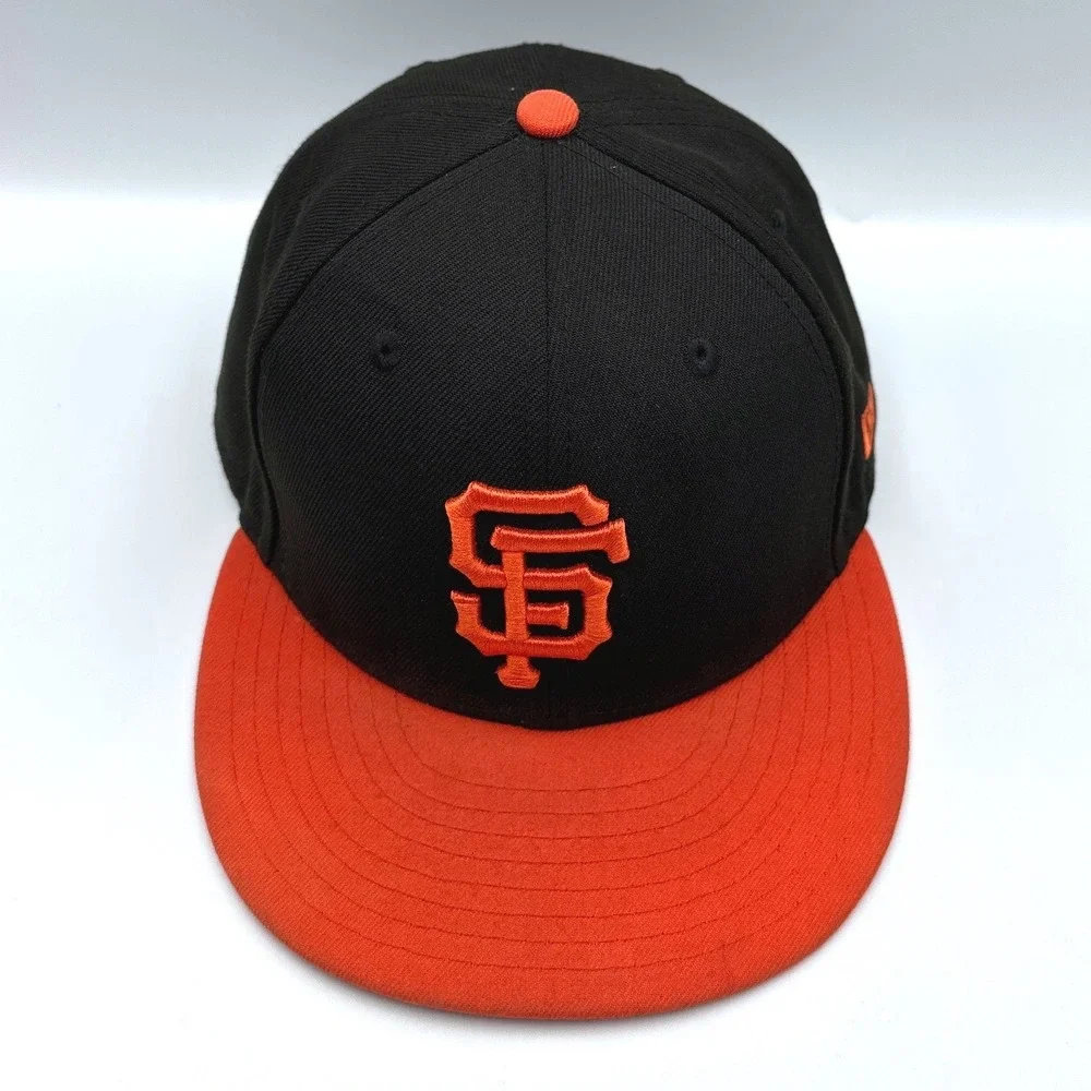 New Era 59FIFTY San Francisco Giants Fitted Hat Black Orange Size 7 1/2 MLB‎ Cap